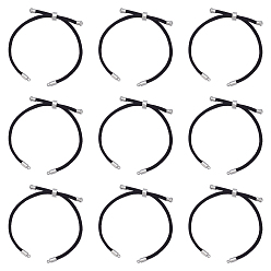 Черный 15 изготовление браслета-слайдера из нейлонового шнура, с металлическая фурнитурой, платина, чёрные, 4-1/2~4-3/4 дюйм (11.5~12 см)