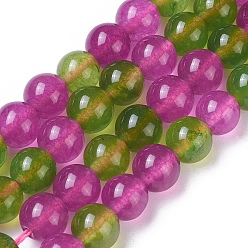 Разноцветный Бусины из натурального белого нефрита, окрашенные, круглые, красочный, 8 мм, отверстие : 1.2 мм, около 49~50 шт / нитка, 14.96 дюйм ~ 15.35 дюйм (38~39 см)