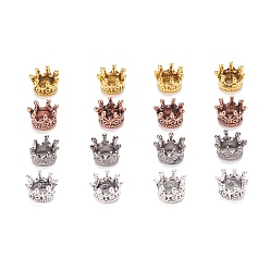 (52) Непрозрачная лаванда 16 шт 4 цвета бусины из сплава тибетского стиля, корона, разноцветные, 10.5x7 мм, отверстие : 6 мм, 4 шт / цвет