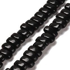 Обсидиан Природные обсидиана бисер нитей, прямоугольные, 9x4x4.5 мм, отверстие : 1 мм, около 93 шт / нитка, 15.28 дюйм (38.8 см)