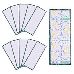 Vert Foncé Marque-pages vierges en coton, pour la réalisation de points de croix, rectangle, vert foncé, 190~192x70~72x1mm