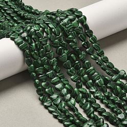 Малахит Синтетического малахита бисер нитей, сердце, 5.5x6~6.5x2.5~3 мм, отверстие : 0.7 мм, около 69~72 шт / нитка, 14.88~15.2 (37.8~38.6 см)