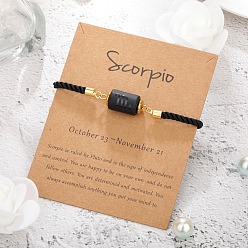 Скорпион Светящиеся 12 созвездия пластиковые браслеты-колонны, Браслеты из нейлонового шнура плетеные для мужчин и женщин, Скорпион, 8-5/8 дюйм (22 см)