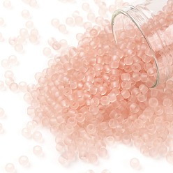 (11F) Transparent Frost Rosaline Тохо 8/0 круглые бусины, японский бисер, (11 f) прозрачный морозный розалин, 3 мм, отверстие : 1 мм, Около 1110 шт / 50 г
