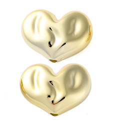 с Золотистым Покрытием Гальванопокрытие непрозрачные акриловые бусины, сердце, с золотым покрытием, 18x24x10.5 мм, отверстие : 2 мм