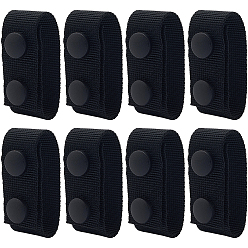 Black 8Pcs Nylon Tactical Wide Strap Loop Keepers, Belt Loop Stays, Band Organizers, Black, 190x25x8.5mm