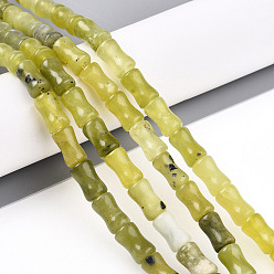 Сюянь Нефрит Природного нефрита Xiuyan бисер нитей, бамбуковая форма, 9.5~10x5~5.5 мм, отверстие : 0.8 мм, около 38~40 шт / нитка, 14.96~15.47'' (38~39.3 см)