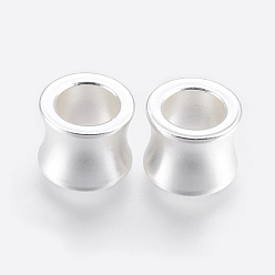 Silver 304 Stainless Steel Beads, Large Hole Beads, Drum, Silver Color Plated, 10x8mm, Hole: 6mm
