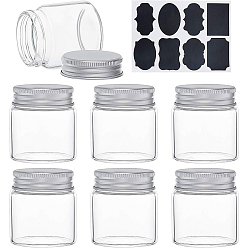 Прозрачный Мини стеклянные бутылки с алюминиевой крышкой, наклейки на классной доске, для хранения поделок, прозрачные, 5.2x4.7 см, мощность: 50мл