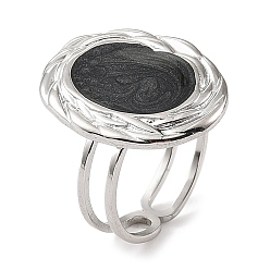 Нержавеющая Сталь Цвет 304 эмалированные открытые манжеты из нержавеющей стали для женщин, цвет нержавеющей стали, внутренний диаметр: регулируемый