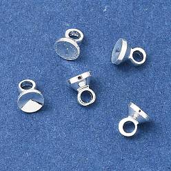 Серебро Поручительств латуни кулон, долговечный, стойки покрытие, серебряные, 4.5x4 мм, отверстие : 1.6 мм