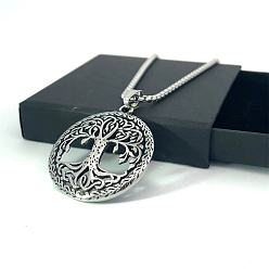 Нержавеющая Сталь Цвет Готические подвески из нержавеющей стали в стиле скандинавских викингов «Древо жизни», цвет нержавеющей стали