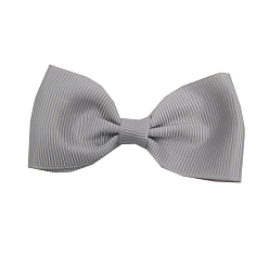 Темно-Серый Grosgrain bowknot аллигаторные зажимы для волос, С железными аллигаторами, темно-серый, 80 мм