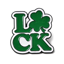 Черный Броши из сплава с эмалью ко Дню Святого Патрика, клевер, чёрные, 30.5x29 мм