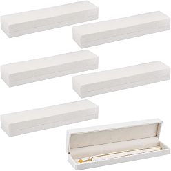 Льняное Полотно 6шт картонные коробки для браслетов, крышка с бархатом, украшения подарочные коробки, прямоугольные, белье, 24.5x5.7x3.6 см