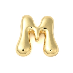 Letter M Стойки обшивки латунные подвески, без кадмия и без свинца, долговечный, реальный 18 k позолоченный, Буква М, 18x18x5 мм, отверстие : 1.8x2.5 мм