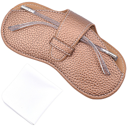 Bois Solide 1 étui à lunettes en cuir PU PC, pour lunettes, protecteur de lunettes de soleil, avec chiffon de nettoyage pour lunettes en fibre de daim pc, burlywood, pli: 1 mm, déplier: 87x175x8 mm