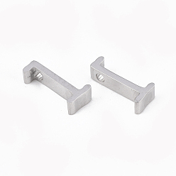 Letter L 304 Stainless Steel Pendants, Stainless Steel Color, Letter, Letter.L, 13x6x3mm, Hole: 1.8mm