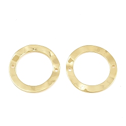 Plaqué 18K Or Véritable Charmes de connecteur en laiton, maillons ronds, , crémaillère plaquage, plaqué longue durée, sans plomb et sans cadmium, réel 18 k plaqué or, 24x1mm, Trou: 1.4mm