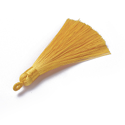 Gold Polyester Tassel Pendants, Gold, 78~82x8mm, Hole: 2~4mm