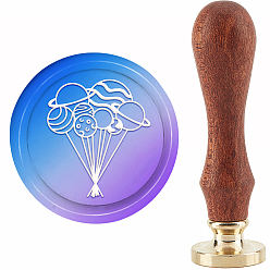  баллон Латунная восковая печать штамп с ручкой, для diy scrapbooking, воздушный шар, 3.5x1.18 дюйм (8.9x3 см)