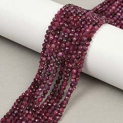 Турмалин Натуральный турмалин бисер нитей, граненые, круглые, 3 мм, отверстие : 0.5 мм, около 121 шт / нитка, 15.35 дюйм (39 см)