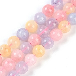 (52) Непрозрачная лаванда Природных кристаллов кварца бисер нитей, окрашенная и подогревом, круглые бусины из горного хрусталя, разноцветные, 8 мм, отверстие : 1.2 мм, около 46 шт / нитка, 14.96'' (38 см)