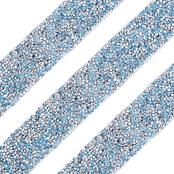 Светло-Голубой Блеск смолы исправление горный хрусталь, термоклей на спине, горный хрусталь, аксессуары для костюма, Небесно-голубой, 29x2 мм, 91 см / доска.