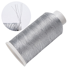 Silver Nylon Metallic Thread, Embroidery Thread, 6-Ply, Silver, 0.4mm, about 699.91 yards(640m)/roll