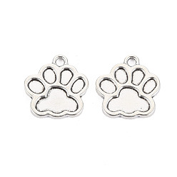 Античное Серебро Сплавочные сеттинги для кулона, тибетский стиль, без кадмия и без свинца, отпечаток лапы, античное серебро, 18x16.5x1.5 мм, отверстие : 1.8 мм