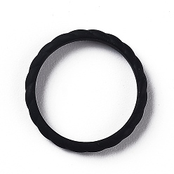 Black Silicone Finger Rings, Twist, Black, Inner Diameter: 18mm