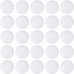 Белый 30шт. 1-отверстие пуговицы из искусственной кожи с ножкой, с алюминиевой фурнитурой, плоско-круглые, белые, 17x8 мм, отверстие : 2x2 мм