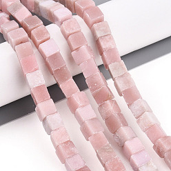 Розовый Опал Натуральный розовый опал бусы пряди, кубические, 6~6.5x6~6.5x6~6.5 мм, отверстие : 0.9~1 мм, около 57~63 шт / нитка, 14.53~15.35'' (36.9~39 см)
