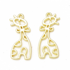 Light Gold Подвески с открытой спиной в виде жирафа из сплава, для diy уф смолы, эпоксидная смола, Прессованные цветочные украшения, без кадмия, без никеля и без свинца, золотой свет, 34.5x14.5x1.8 мм, отверстие : 1.8 мм