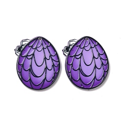 Egg Печатные акриловые подвески, Пасхальная тема, узор яйца, 35x30x2.5 мм, отверстие : 1.8 мм