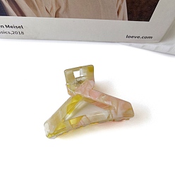 Светло-хаки Заколки для волос в форме когтей из ацетата целлюлозы, аксессуары для волос для женщин и девочек, треугольные, светлый хаки, 65x40 мм