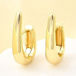 Настоящее золото 18K Латунные слеза серьги обруча, без свинца и без кадмия, долговечный, стойки покрытие, реальный 18 k позолоченный, 26x14.5x6 мм