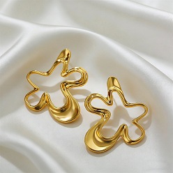 Fleur Boucles d'oreilles en alliage pour femmes, or, fleur, 55mm