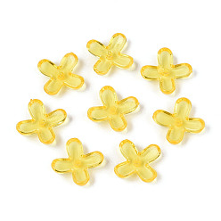 Золотистый Прозрачные пластиковые колпачки для бусин, 4-лепестков цветка, золотые, 12x12x3~3.5 мм, отверстие : 1.5 мм, Около 3571 шт / 500 г