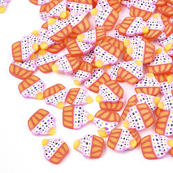 Разноцветный Ручной полимерной глины украшения искусства ногтя, Модные уходу за ногтями, без отверстия , торт, красочный, 4.5~6.5x4~5x0.5 мм