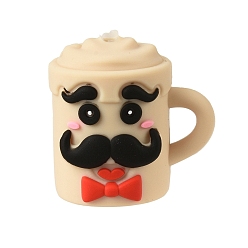 Другие Силиконовые бусины на день отца, фокусные бусы, бежевые, чашка, 22x22x17 мм, отверстие : 2.5 мм