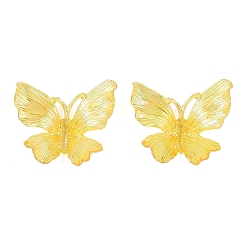 Or Pendentifs en plastique transparent, charmes de papillon, de couleur plaquée ab , or, 33.5~36x39~40x10~11.5mm, Trou: 7.5~9.5x2.5~3mm, environ335 pcs / 500 g