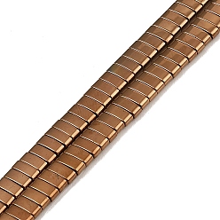 (252) Цвет внутри: морской / фиолетовый на подкладке Гальванические немагнитная синтетический гематит бисер пряди, прямоугольные, 2-луночное, античная бронза покрытие, 5x2x2 мм, отверстие : 0.8 мм, около 193 шт / нитка, 8.27 дюйм (21 см)