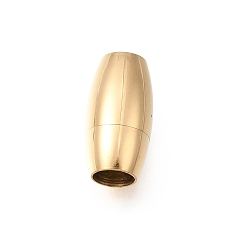 Золотой Магнитные застежки, нержавеющая сталь 304, ионное покрытие (ip), баррель, золотые, 19x10 мм, отверстие : 6.5 мм