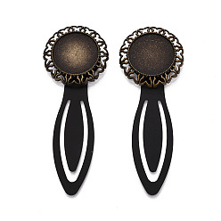 Античная Бронза Закладки из сплава и железа, бабочка с плоским круглым вращающимся подносом, античная бронза, 78~79x29x5.5~6 мм, Размер лотка: 20 мм