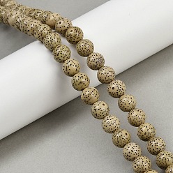 Темный Хаки Натуральные бусины из семян рудракши бодхи, мала молитвенные круглые бусы, бусины Будды, круглые, Темный хаки, 9.5 мм, отверстие : 1 мм, около 121 шт / нитка, 43.90'' (111.5 см)