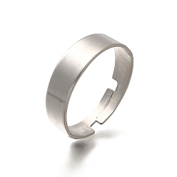 Нержавеющая Сталь Цвет Регулируемые 304 настройки манжетного кольца из хирургической нержавеющей стали, заготовки колец для изготовления ювелирных изделий, цвет нержавеющей стали, размер США 8 1/2 (18.5 мм)