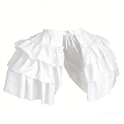 White Polyester Women's Double-sided Ruffled Petticoat, White, 1520x500x2.5mm