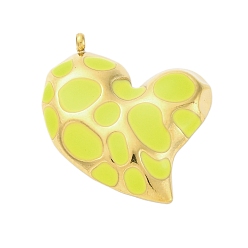 Шампанско-Желтый 304 подвески из нержавеющей стали, с эмалью, шарма сердца, золотые, шампанское желтый, 25x24x4 мм, отверстие : 2 мм