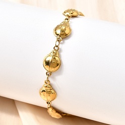 Золотой 304 браслеты из нержавеющей стали с божьей коровкой для женщин, ионное покрытие (ip), золотые, 7-1/8 дюйм (18 см)